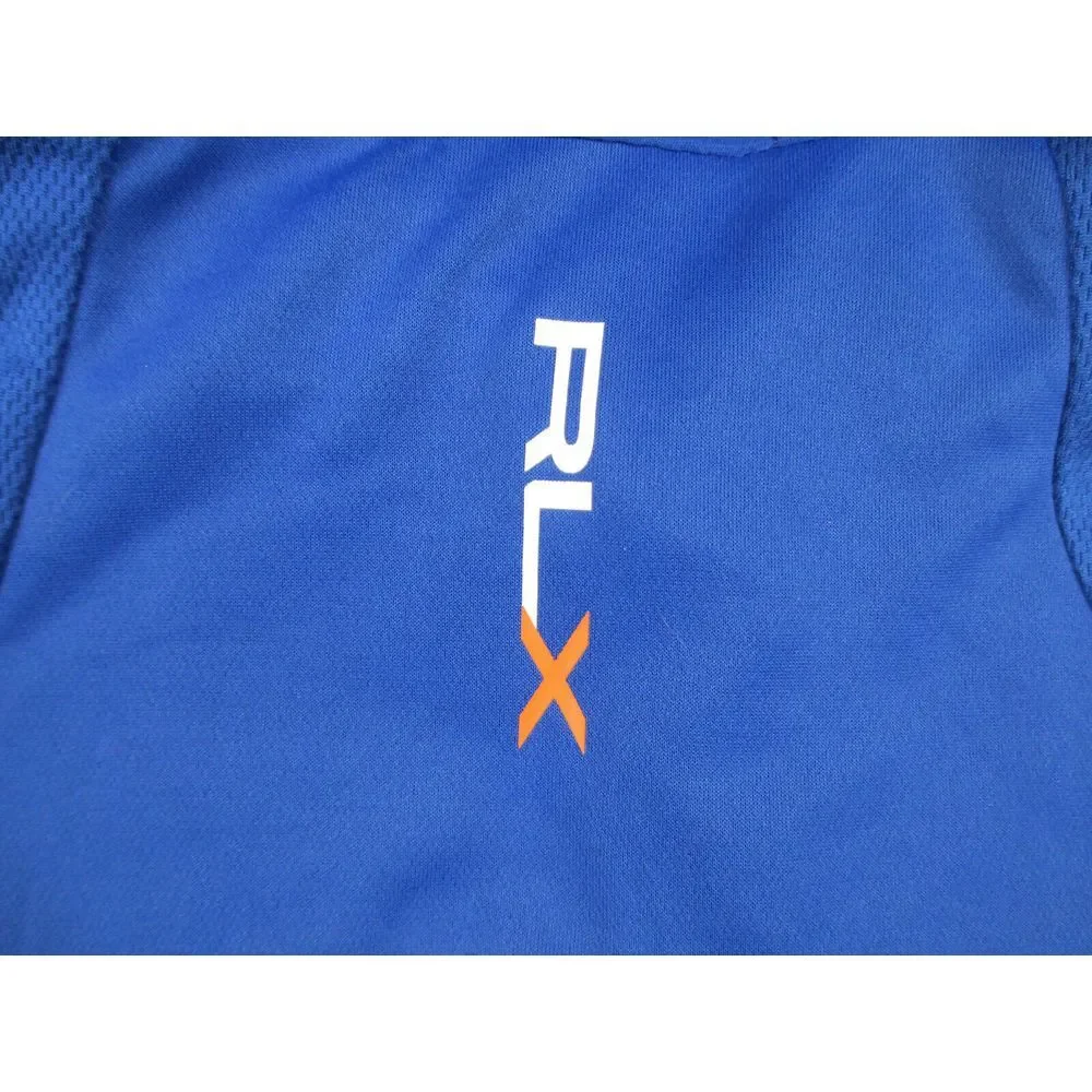 RLX Ralph Lauren Polo Shirt Mens Extra Large Blue Blue Heron‎ Golf Casual*